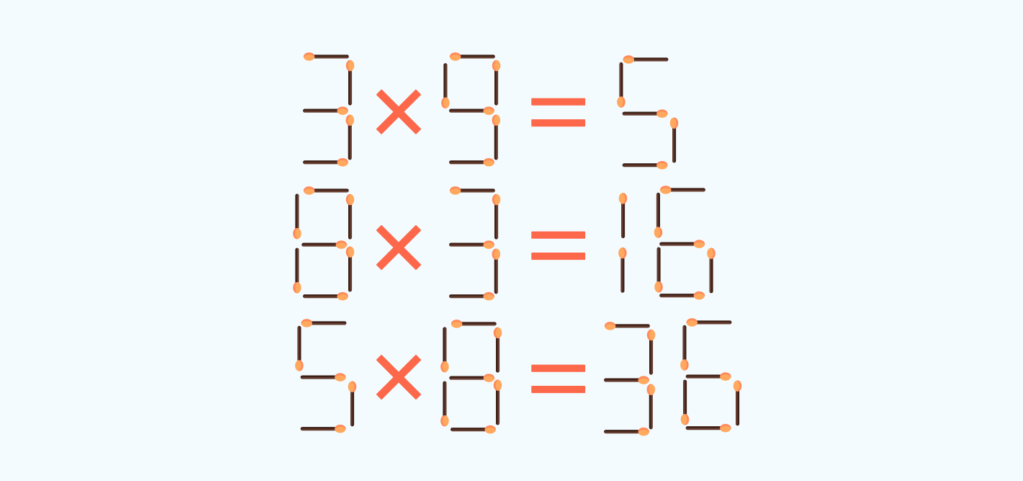 matchstick puzzles move the matches puzzles with answers and solutions