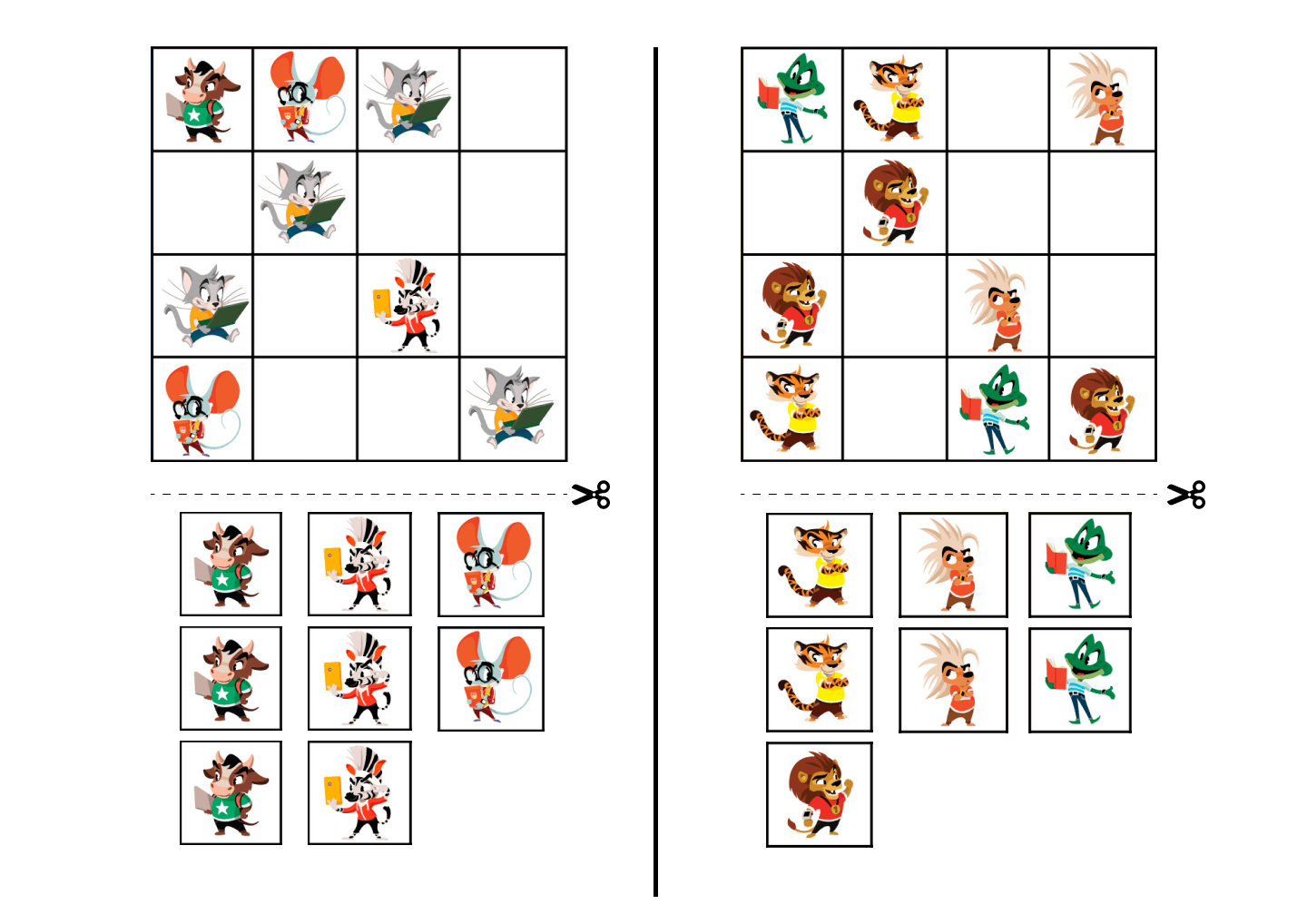 4x4 Sudoku for kids worksheet