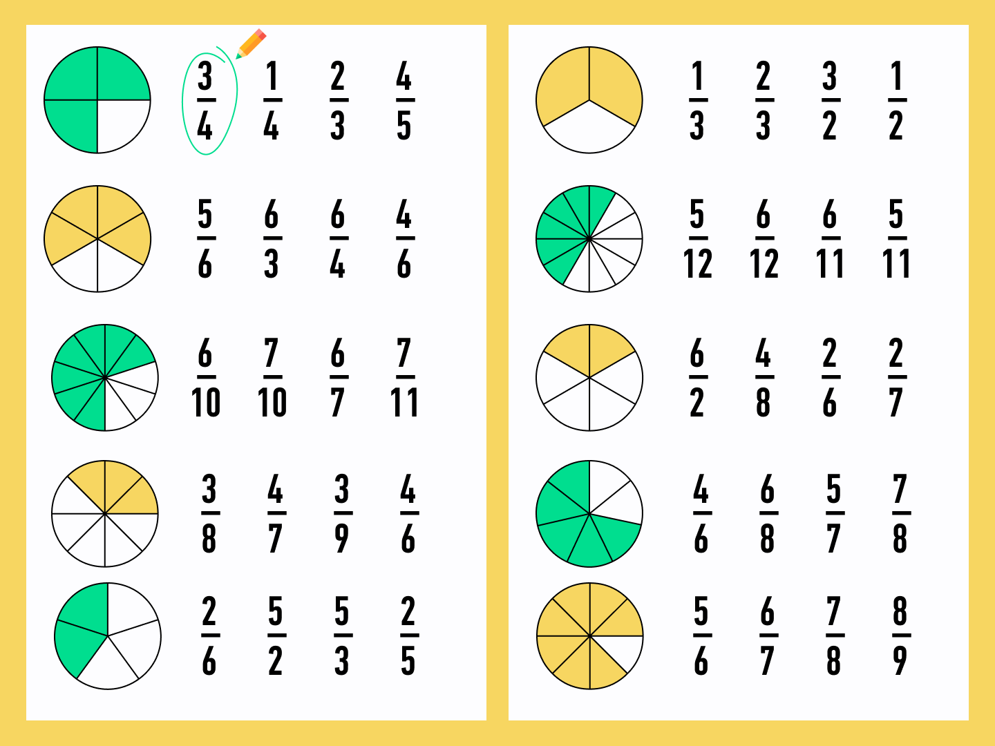 number puzzle with fractions